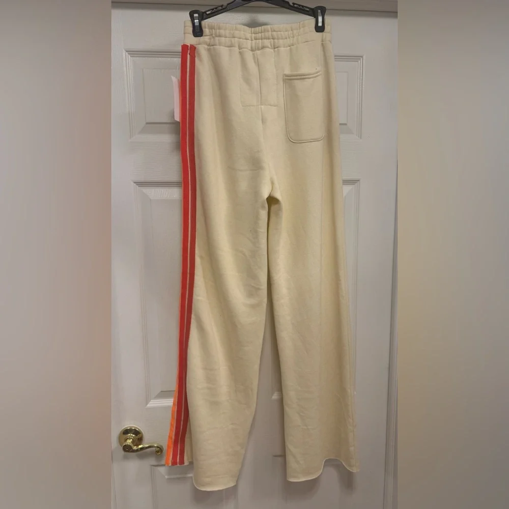 NWTA Aviator Nation Cream Lounge Pants with Neon Stripes- Medium - Picture 3 of 16